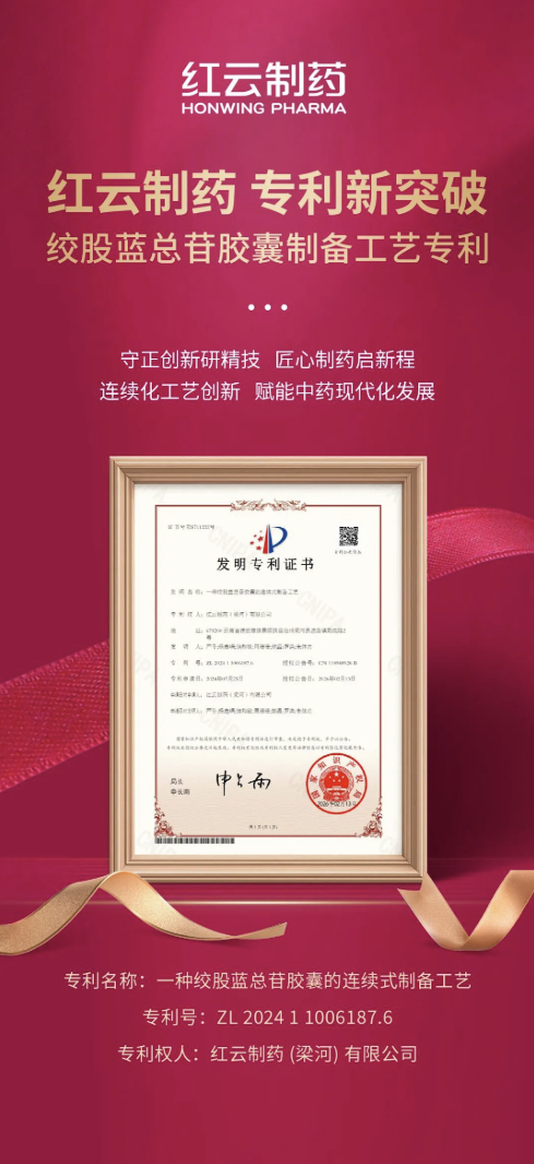 从工艺突破到临床获益：红云制药绞股蓝总苷胶囊再获国家发明专利